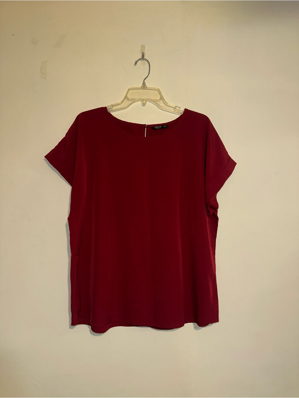 Burgundy Short Sleeve Blouse